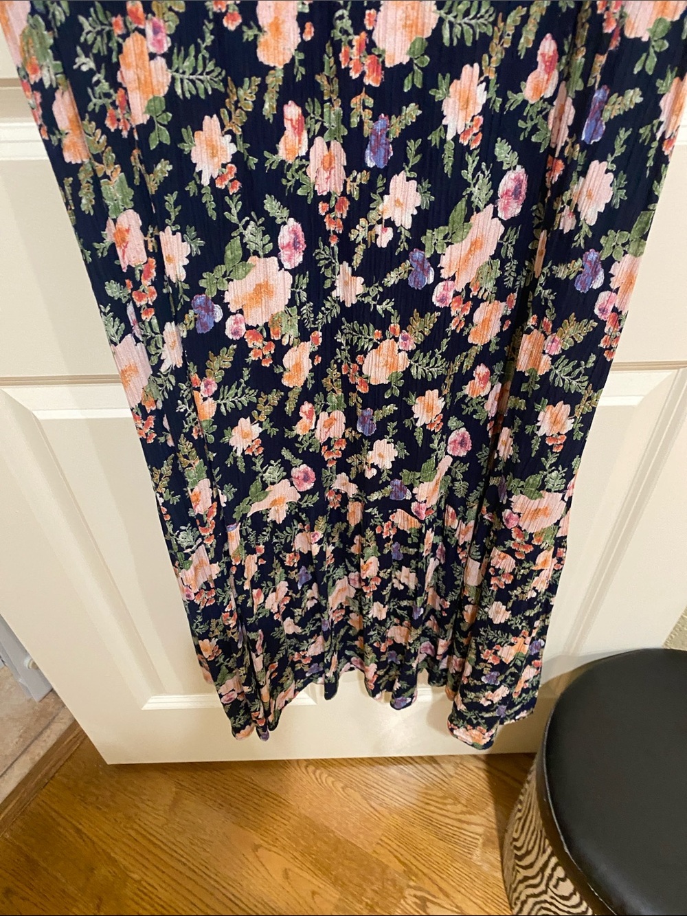 Studio West Navy Floral Maxi Dress with Pink & Green Flowers - Picture 5 of 5